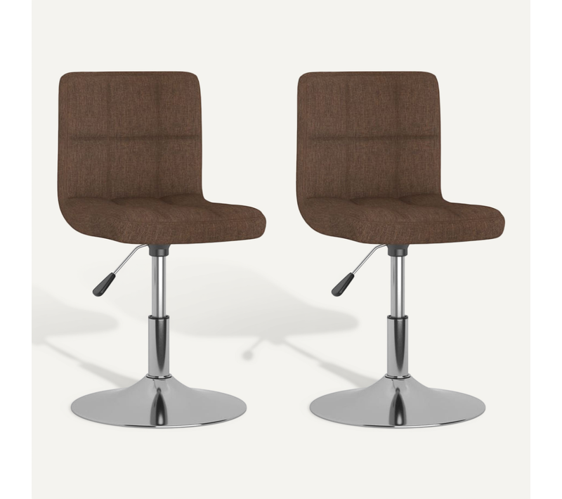 Chaises Pivotantes À Manger Lot De 2 Marron Tissu