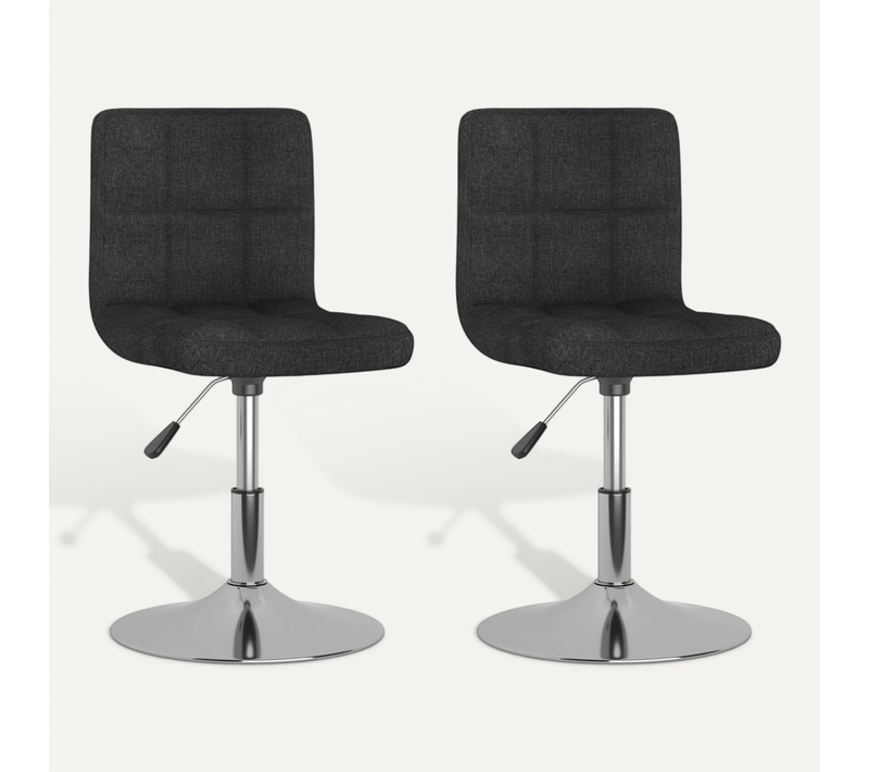 Chaises Pivotantes À Manger Lot De 2 Noir Tissu