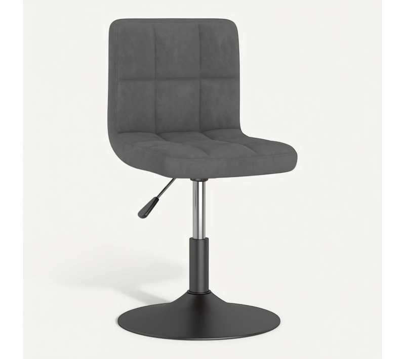 Tabouret De Bar Pivotant Gris Foncé Velours