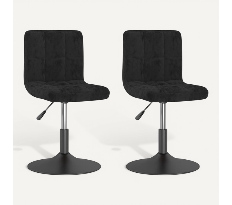 Chaises Pivotantes À Manger Lot De 2 Noir Velours