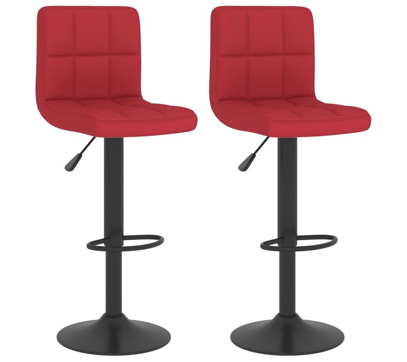 Tabourets De Bar Lot De 2 Rouge Bordeaux Tissu