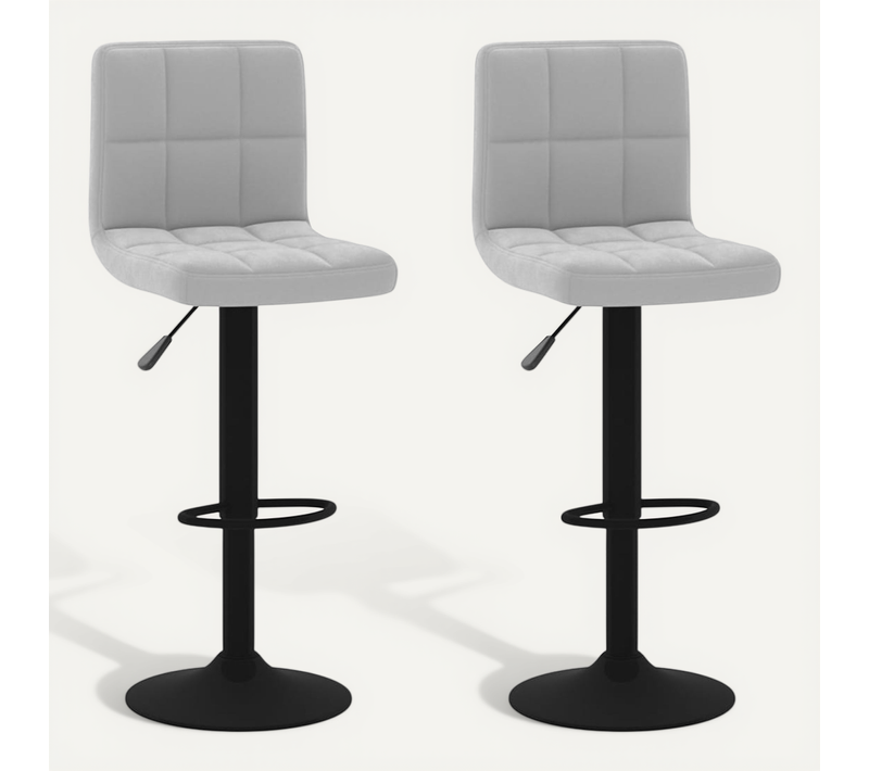 Tabourets De Bar Lot De 2 Gris Clair Velours