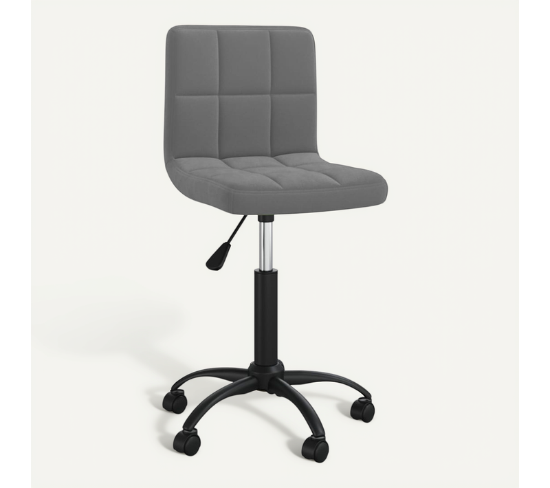 Chaise Pivotante De Bureau Gris Foncé Velours