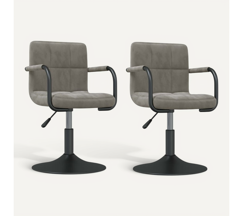 Chaises Pivotantes À Manger Lot De 2 Gris Clair Velours