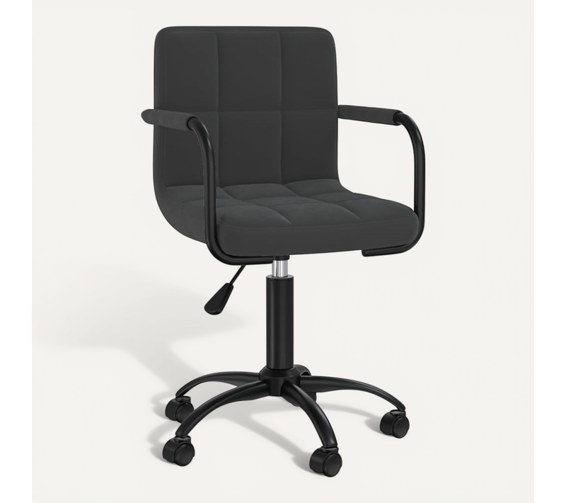 Chaise Pivotante De Bureau Noir Velours