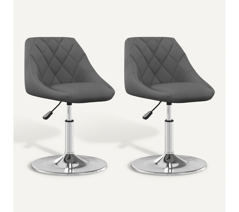 Chaises Pivotantes À Manger Lot De 2 Gris Foncé Velours