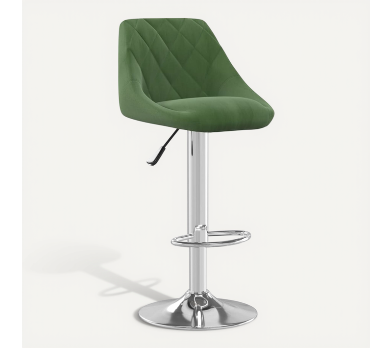 Tabouret De Bar Vert Foncé Velours