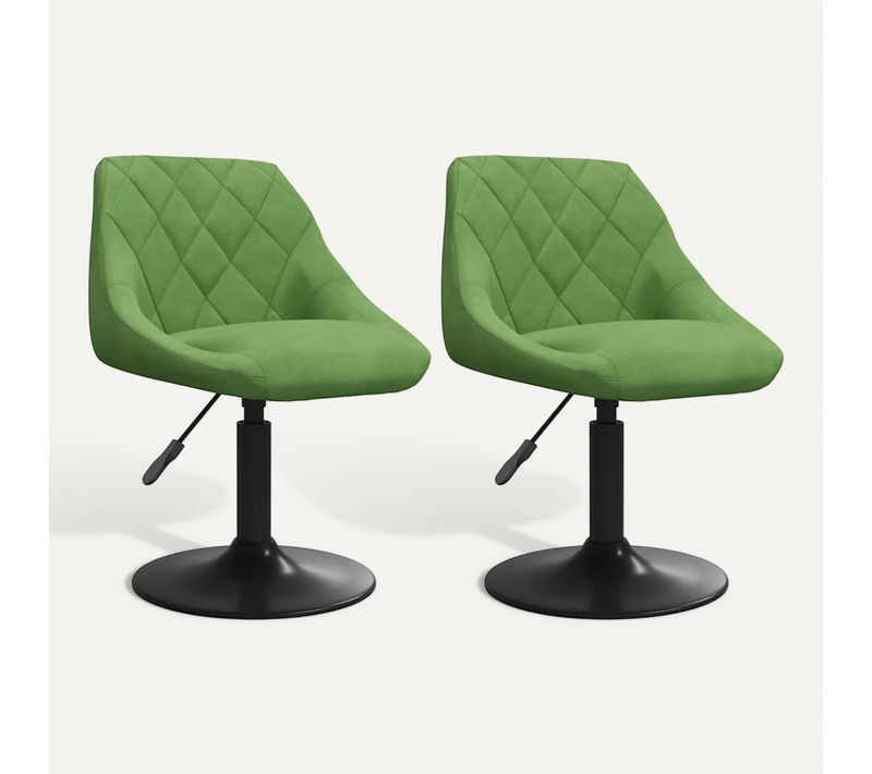 Chaises Pivotantes À Manger Lot De 2 Vert Clair Velours