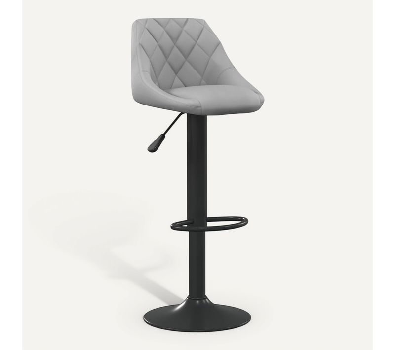Tabouret De Bar Gris Clair Velours