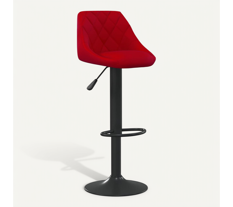 Tabouret De Bar Rouge Bordeaux Velours