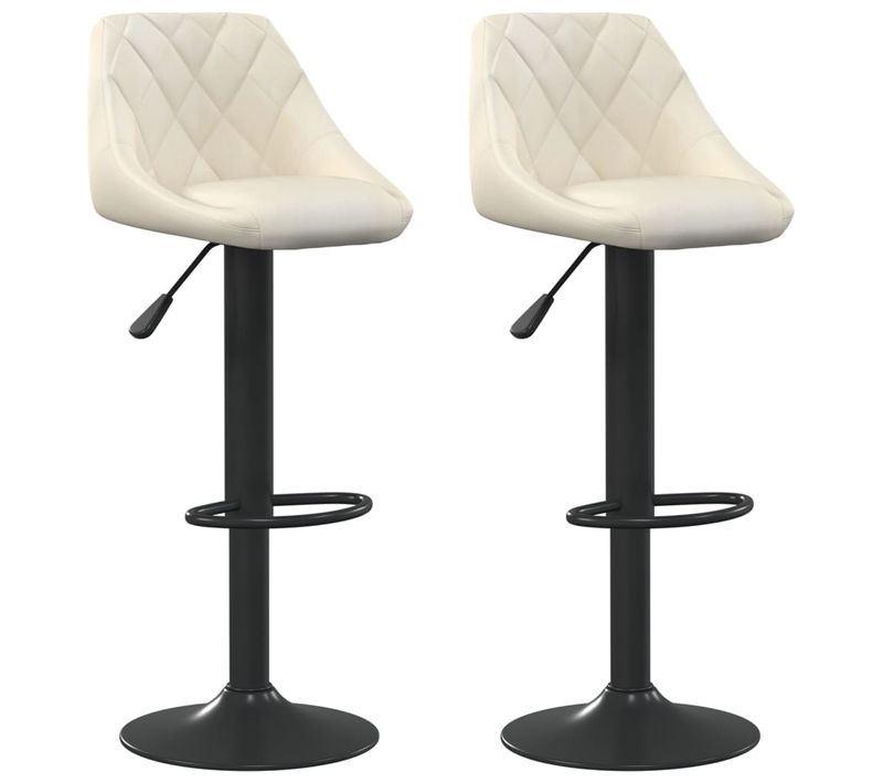 Tabourets De Bar Lot De 2 Crème Velours