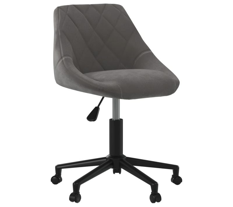 Chaise Pivotante De Bureau Gris Foncé Velours
