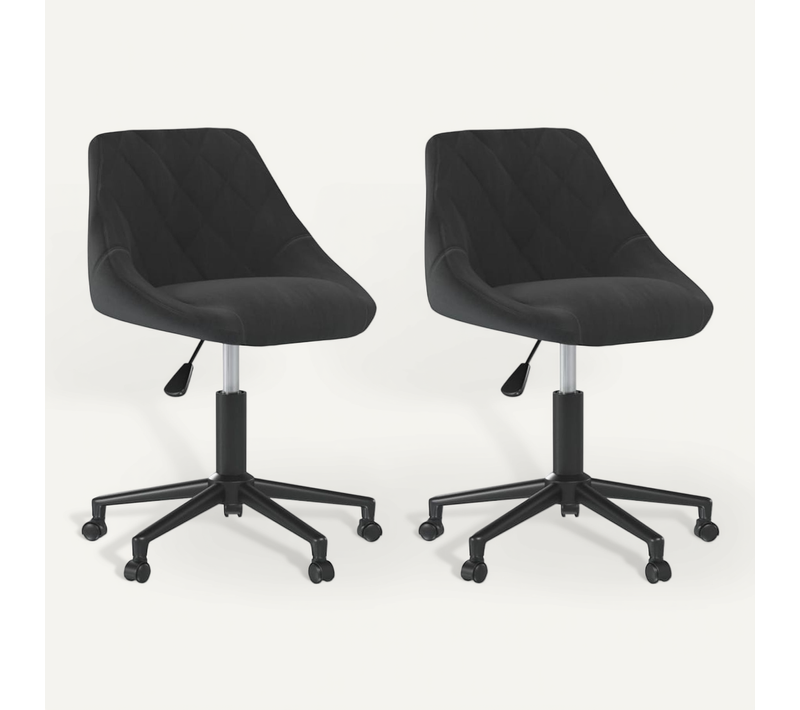 Chaises Pivotantes À Manger Lot De 2 Noir Velours