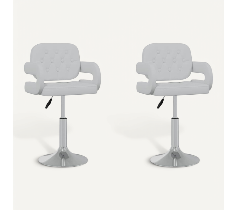 Chaises Pivotantes À Manger Lot De 2 Blanc Simili