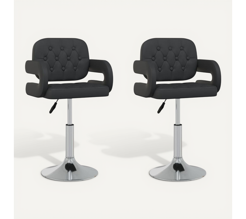 Chaises À Manger Pivotantes Lot De 2 Noir Simili