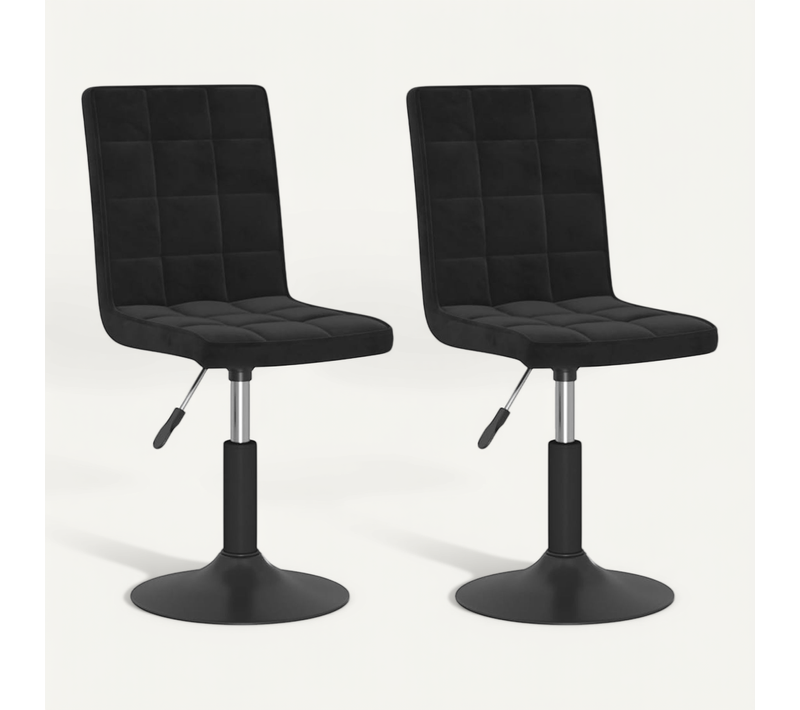 Chaises Pivotantes À Manger Lot De 2 Noir Velours