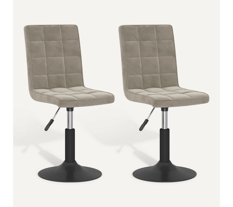 Chaises Pivotantes À Manger Lot De 2 Gris Clair Velours