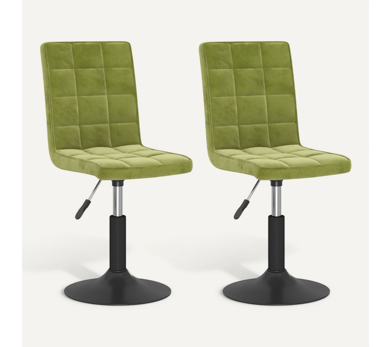Chaises Pivotantes À Manger Lot De 2 Vert Clair Velours