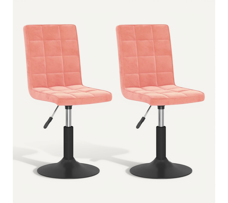 Chaises Pivotantes À Manger Lot De 2 Rose Velours