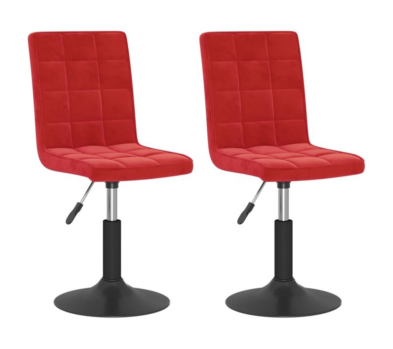 Chaises À Manger Pivotantes Lot De 2 Rouge Bordeaux Velours
