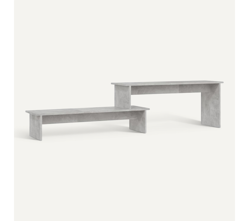 Meuble TV Gris Béton 180x30x43 Cm Bois Contreplaqué