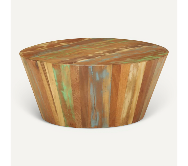 Table Basse D.65x31 Cm Bois De Récupération Massif