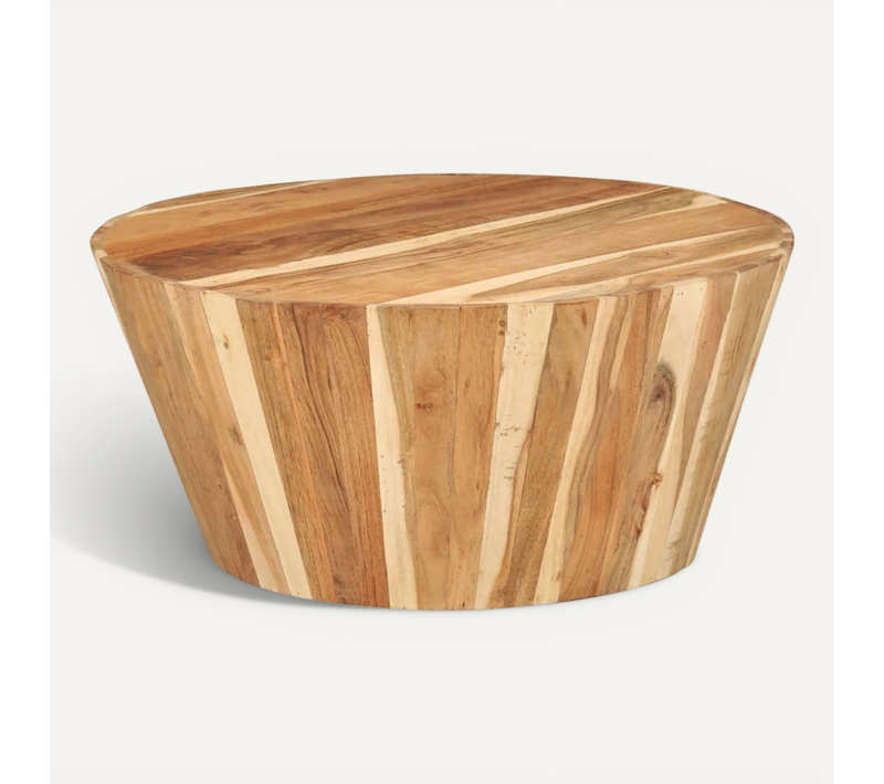Table Basse Ø65x31 Cm Bois D'acacia Solide