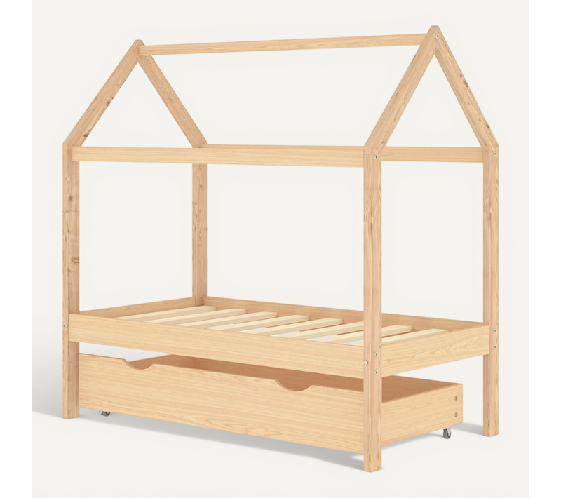 Cadre De Lit D'enfant Avec Tiroir Bois De Pin Massif 70x140 Cm