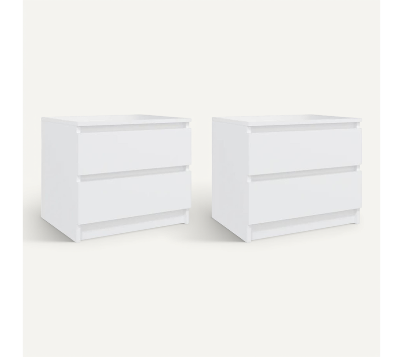 Tables De Chevet 2 Pièces Blanc 50x39x43,5 Cm Aggloméré