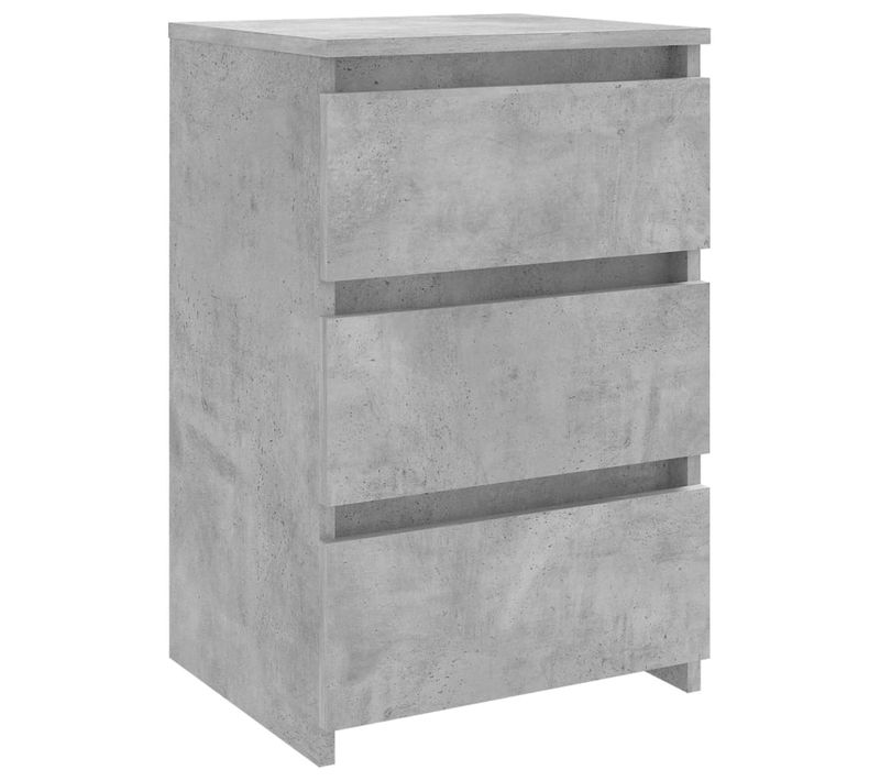 Table De Chevet Gris Béton 40x35x62,5 Cm Aggloméré