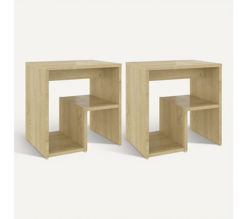 Tables De Chevet 2pcs Chêne Sonoma 40x30x40cm Bois Contreplaqué