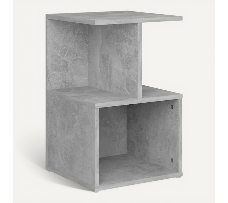 Table De Chevet Gris Béton 35x35x55 Cm Bois Contreplaqué