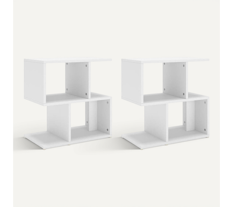 Tables De Chevet 2 Pièces Blanc 50x30x51,5 Cm Bois Contreplaqué