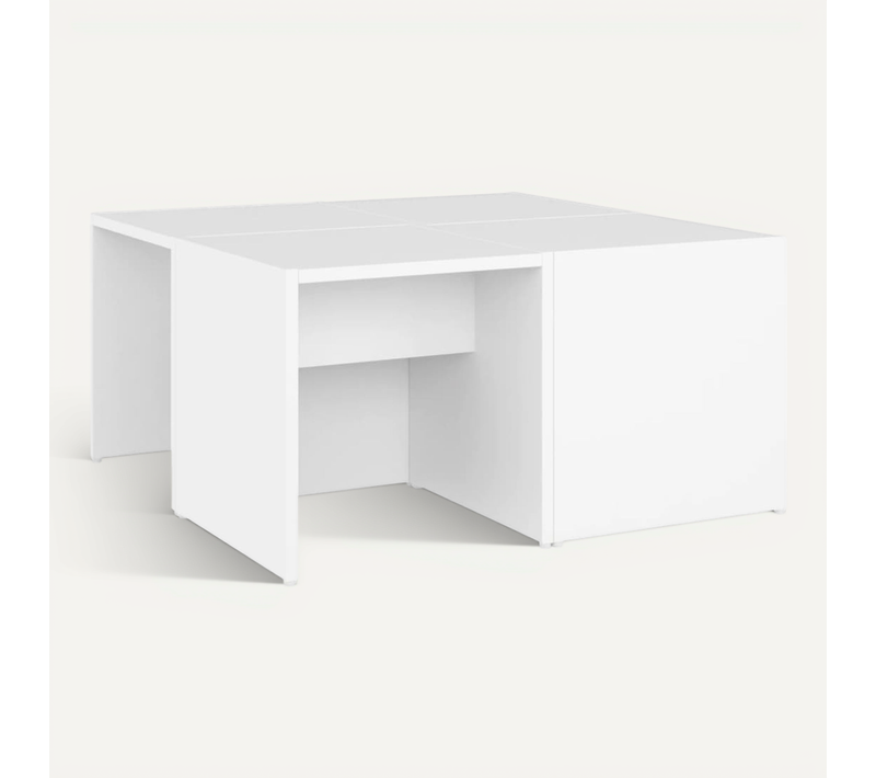 Tables Basses 4 Pièces Blanc 33x33x33 Cm Bois Contreplaqué