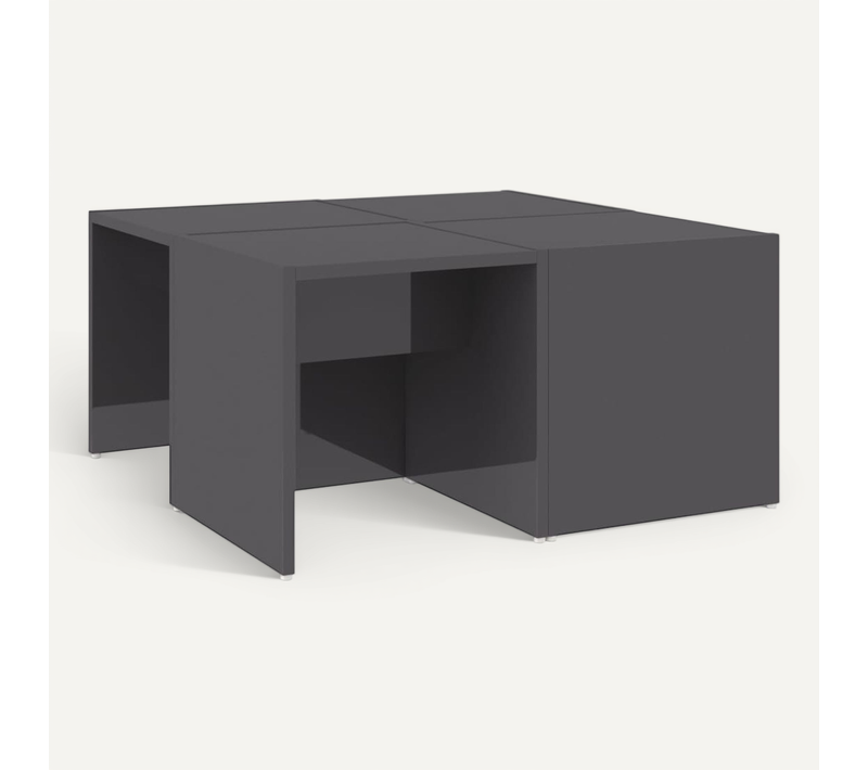 Tables Basses 4 Pièces Gris Brillant 33x33x33 Cm Bois Contreplaqué