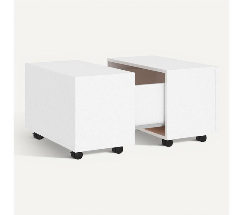 Table Basse Blanc 60x60x38 Cm Bois Contreplaqué