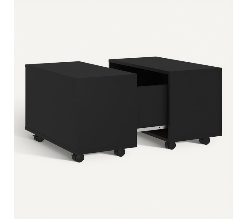 Table Basse Noir 60x60x38 Cm Bois Contreplaqué