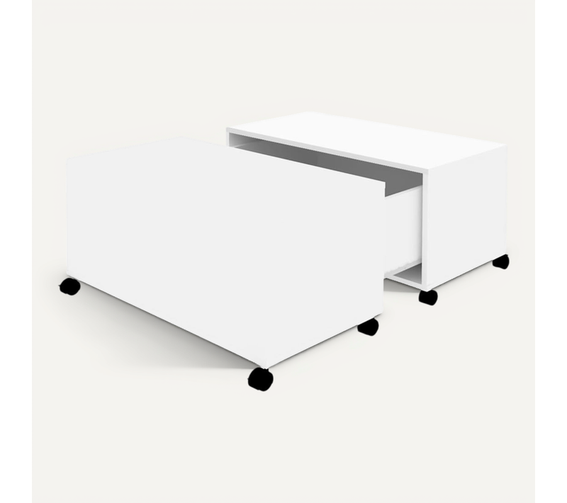 Table Basse Blanc 75x75x38 Cm Bois Contreplaqué