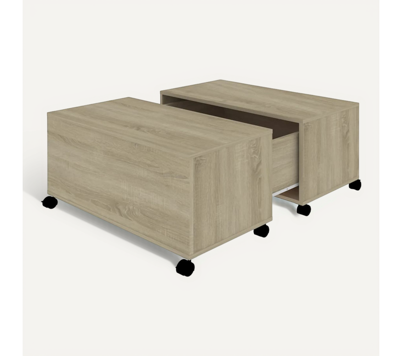 Table Basse Chêne Sonoma 75x75x38 Cm Bois Contreplaqué