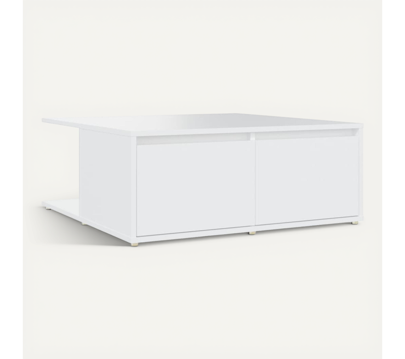 Table Basse Blanc 80x80x31 Cm Bois Contreplaqué