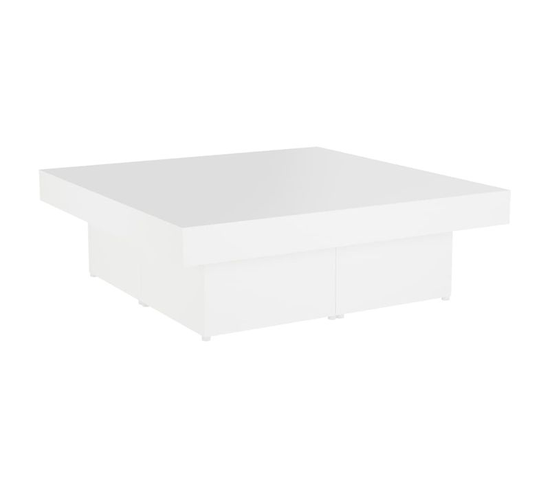 Table Basse Blanc 90x90x28 Cm Bois Contreplaqué