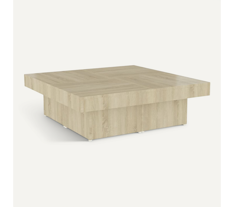 Table Basse Chêne Sonoma 90x90x28 Cm Bois Contreplaqué