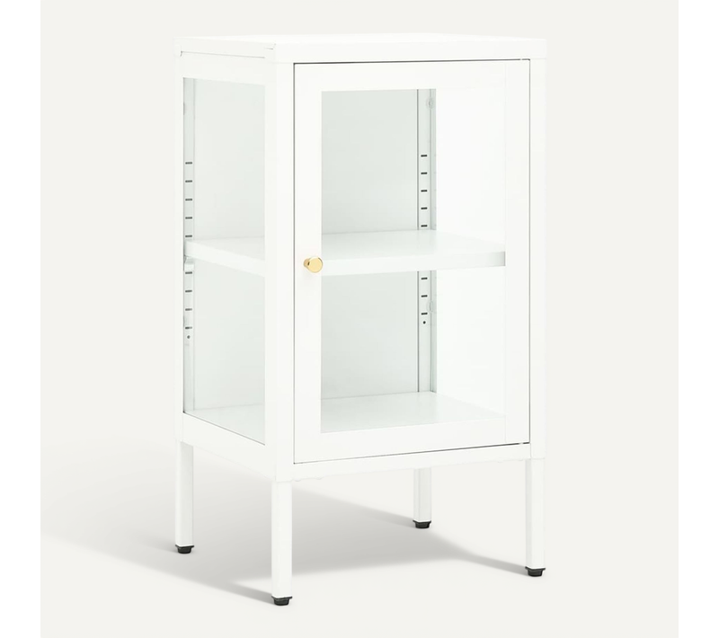 Buffet 38x35x70 Cm Métal Et Verre