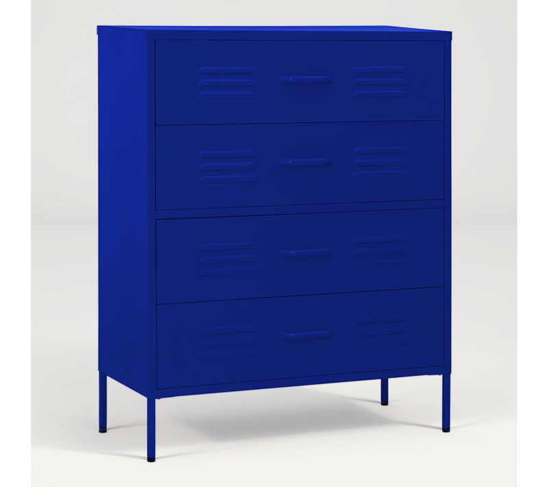 Commode Bleu Marine 80x35x101,5 Cm Acier