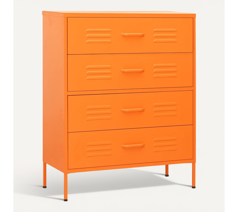 Commode Orange 80x35x101,5 Cm Acier