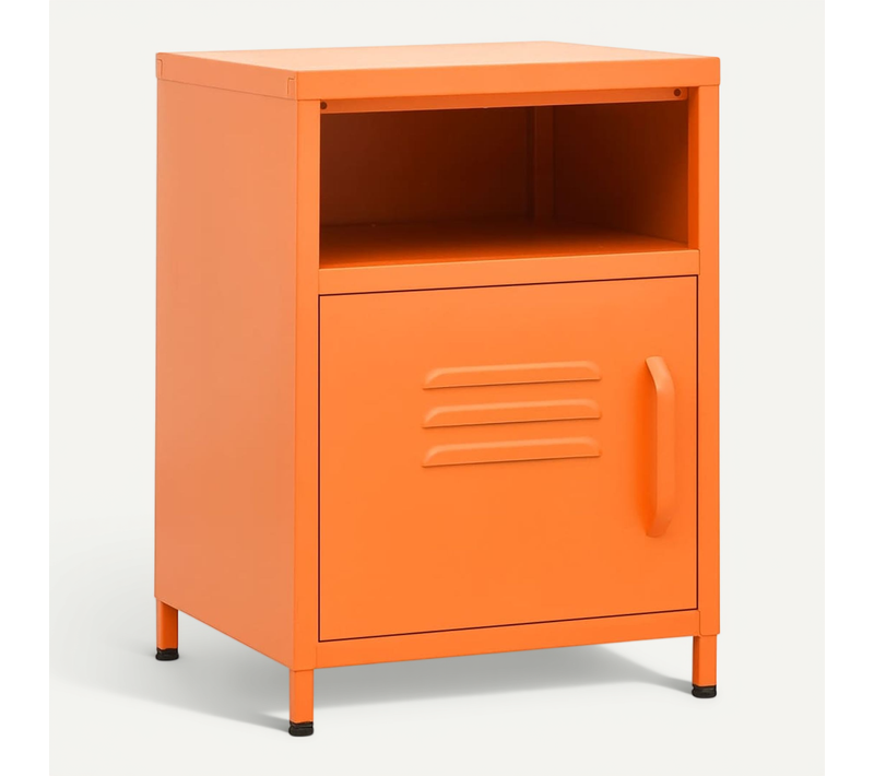 Table De Chevet Orange 35x35x51 Cm Acier