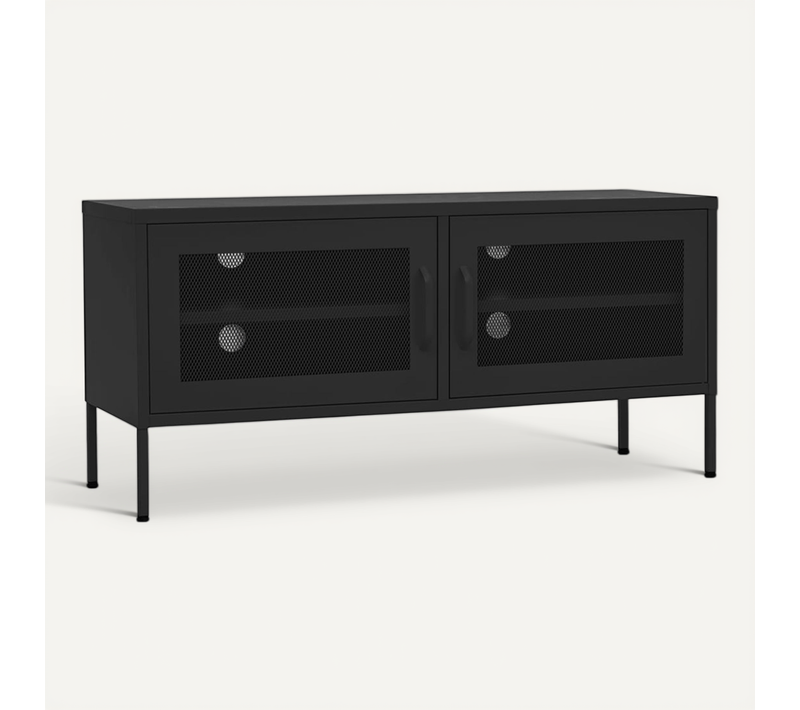 Meuble TV Noir 105x35x50 Cm Acier