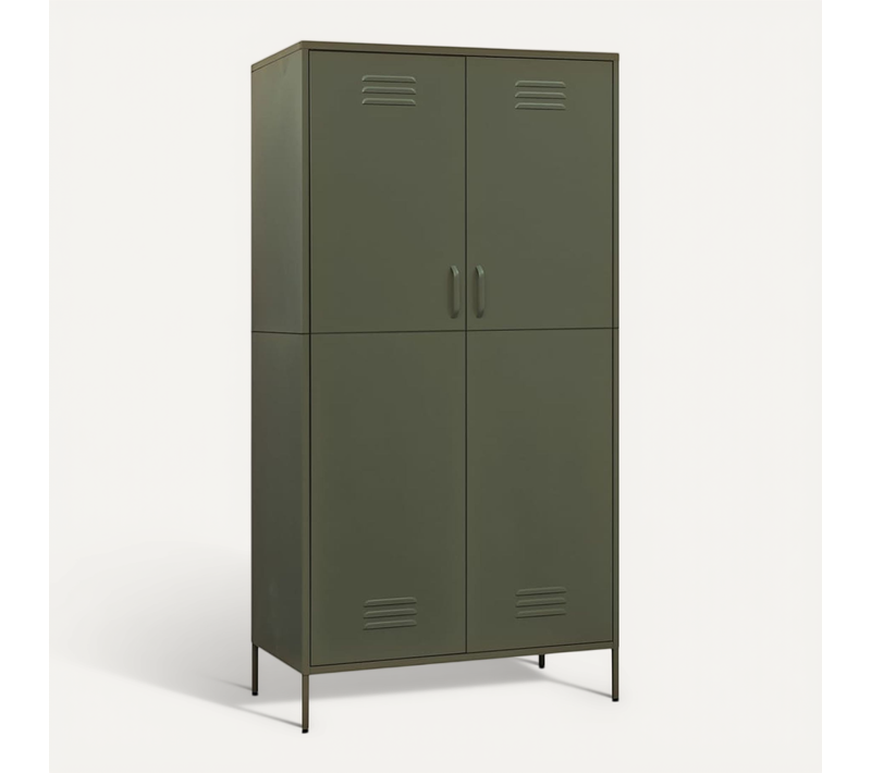 Garde-robe Vert Olive 90x50x180 Cm Acier