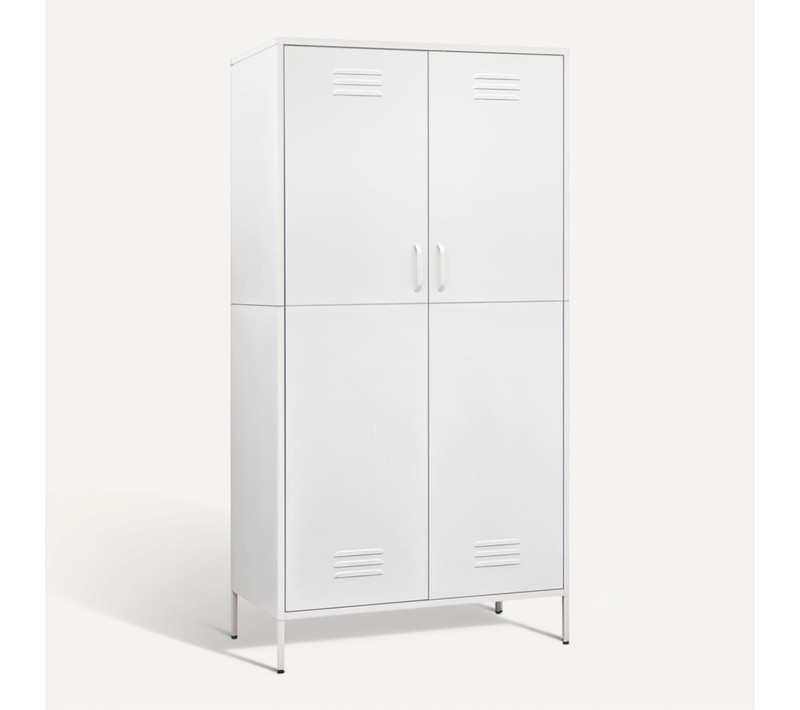 Garde-robe Blanc 90x50x180 Cm Acier