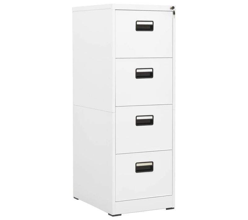 Classeur Blanc 46x62x133 Cm Acier